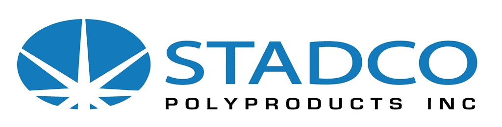 A logo of STADCO Polyproducts Inc with a blue circular emblem and bold blue text.