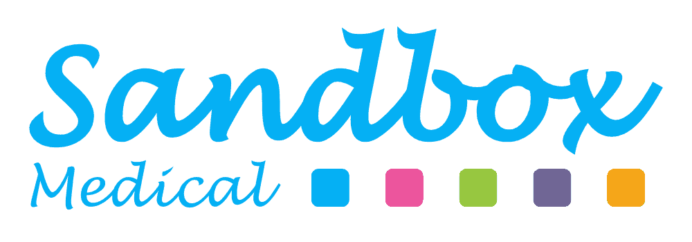 The image shows the Sandbox Medical logo with colorful squares.